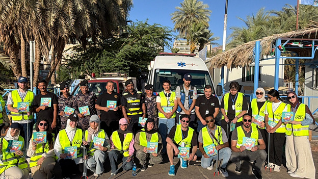 AMSU LC members and local partners taking part in a community outreach activity in Aqaba