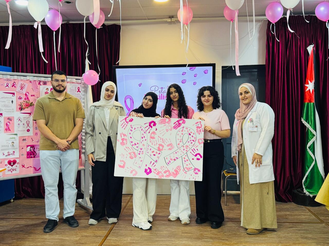 BAU LC members and healthcare professionals during a breast cancer awareness activity