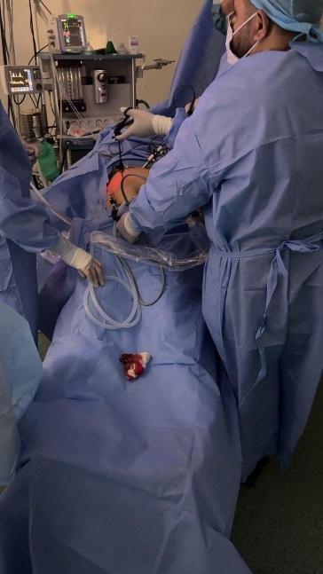 Surgical team during an observed operating procedure